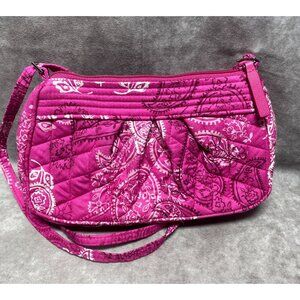 Vera Bradley Small Crossbody Frannie Pink Stamped Paisley